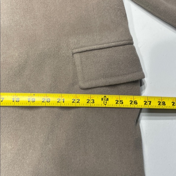 Crombie Taupe Virgin Wool Double-Breasted Overcoat - Size 46-47 XL - Picture 8 of 11